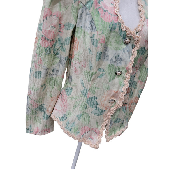 Vintage Nah Nah Collections Women's Floral Print Blazer Jacket Size 11/12 - Picture 9 of 10
